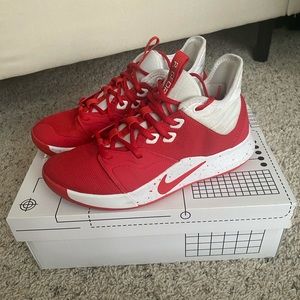 Red and White Nike PG3 (Size 7)
